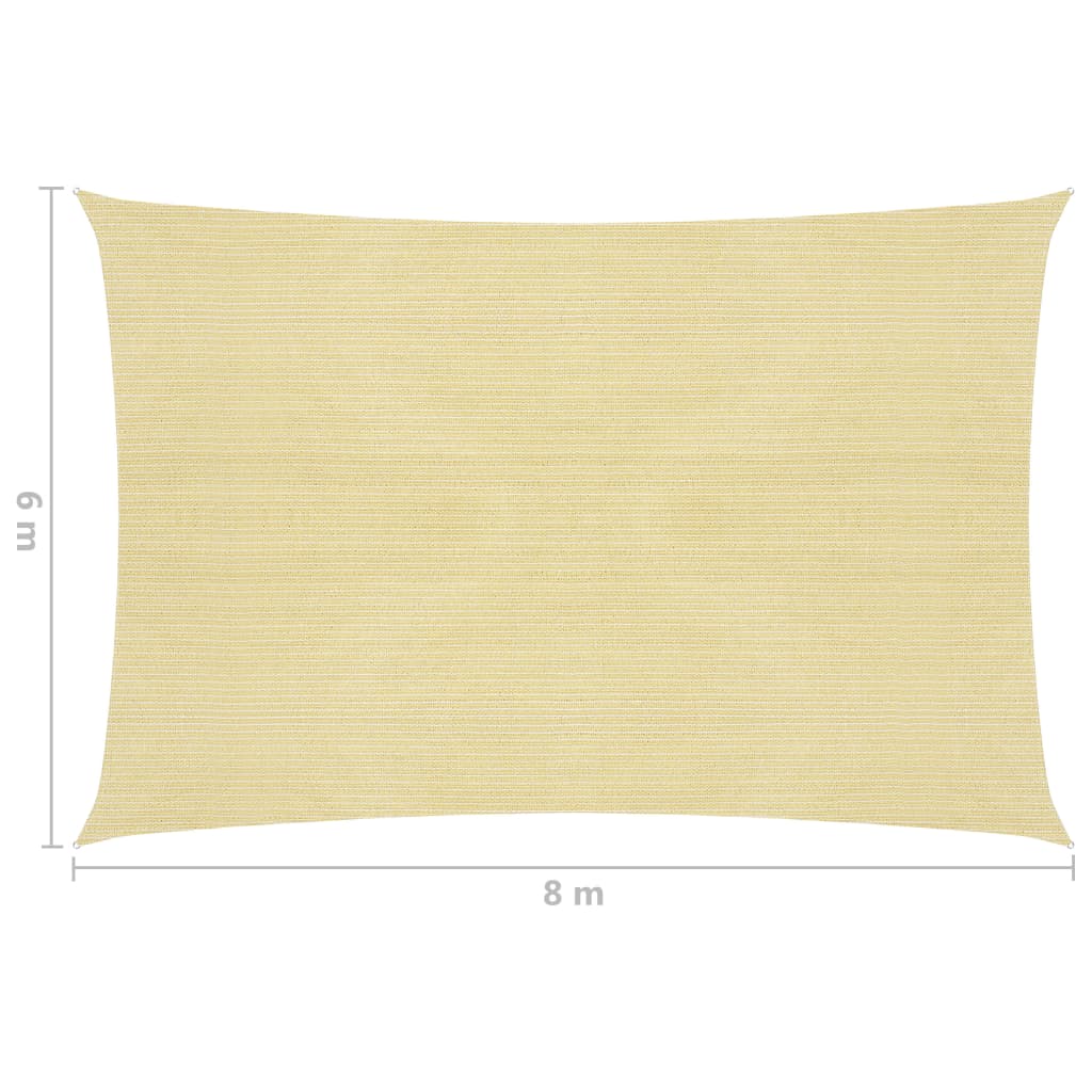 Aurinkopurje 160 g/m² beige 6x8 m HDPE - Sisustajankoti.fi