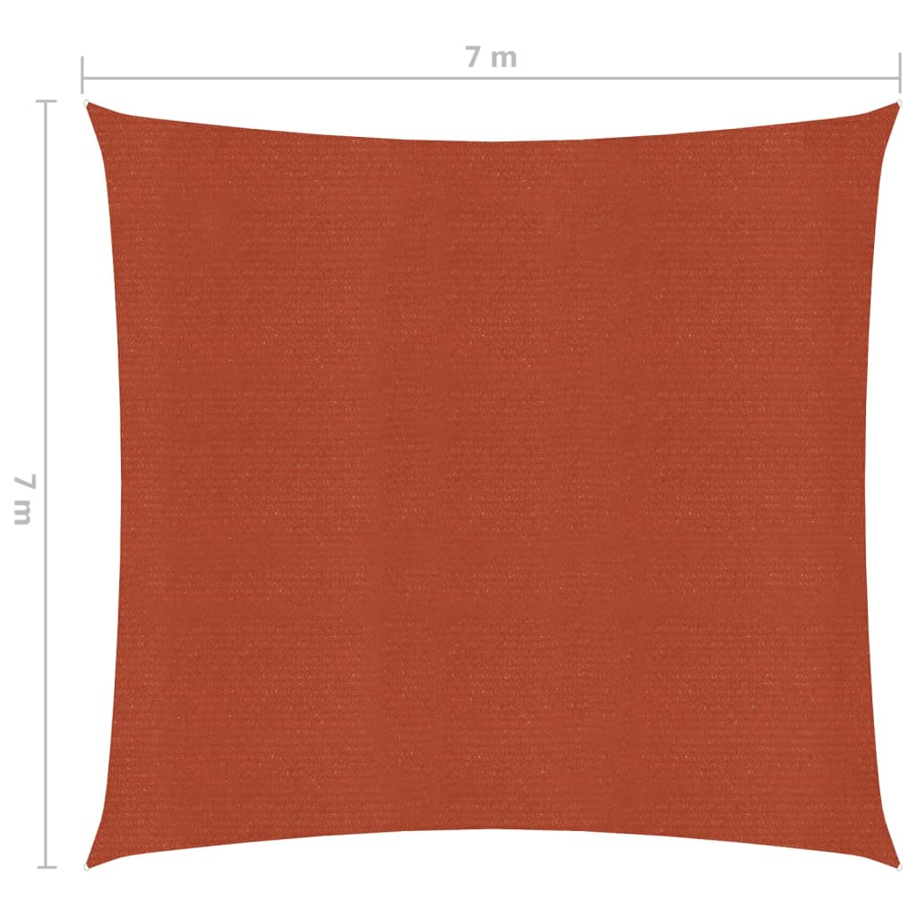 Aurinkopurje 160 g/m² terrakotta 7x7 m HDPE - Sisustajankoti.fi