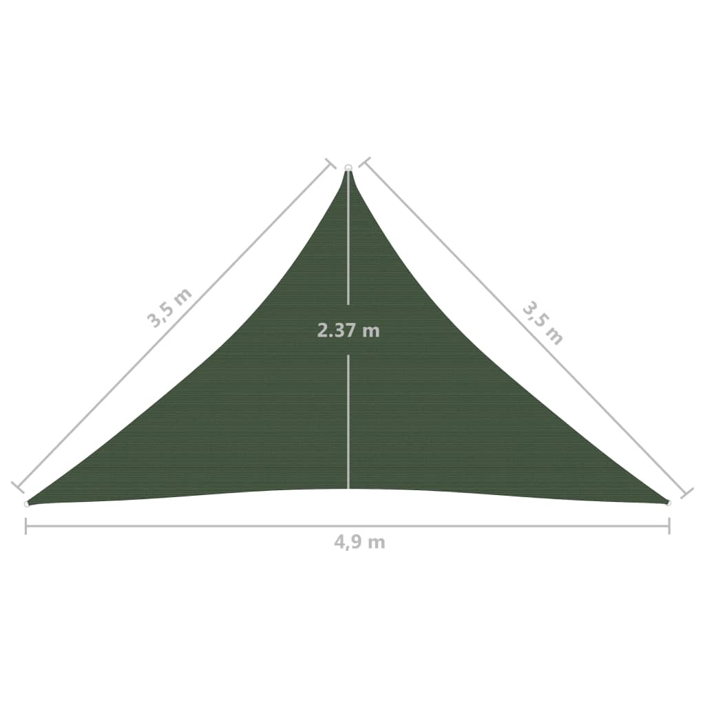 Aurinkopurje 160 g/m² tummanvihreä 3,5x3,5x4,9 m HDPE - Sisustajankoti.fi