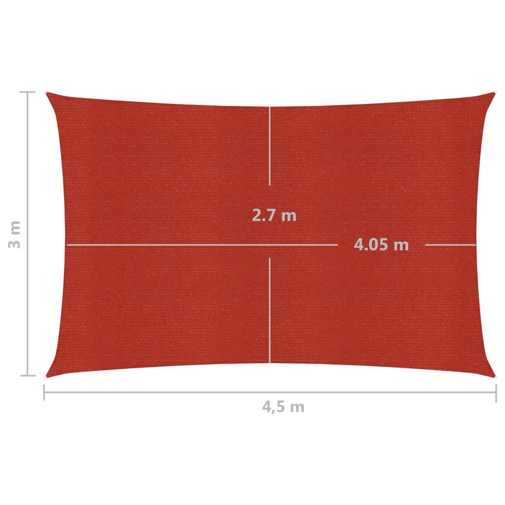 Aurinkopurje 160 g/m² punainen 3x4,5 m HDPE - Sisustajankoti.fi