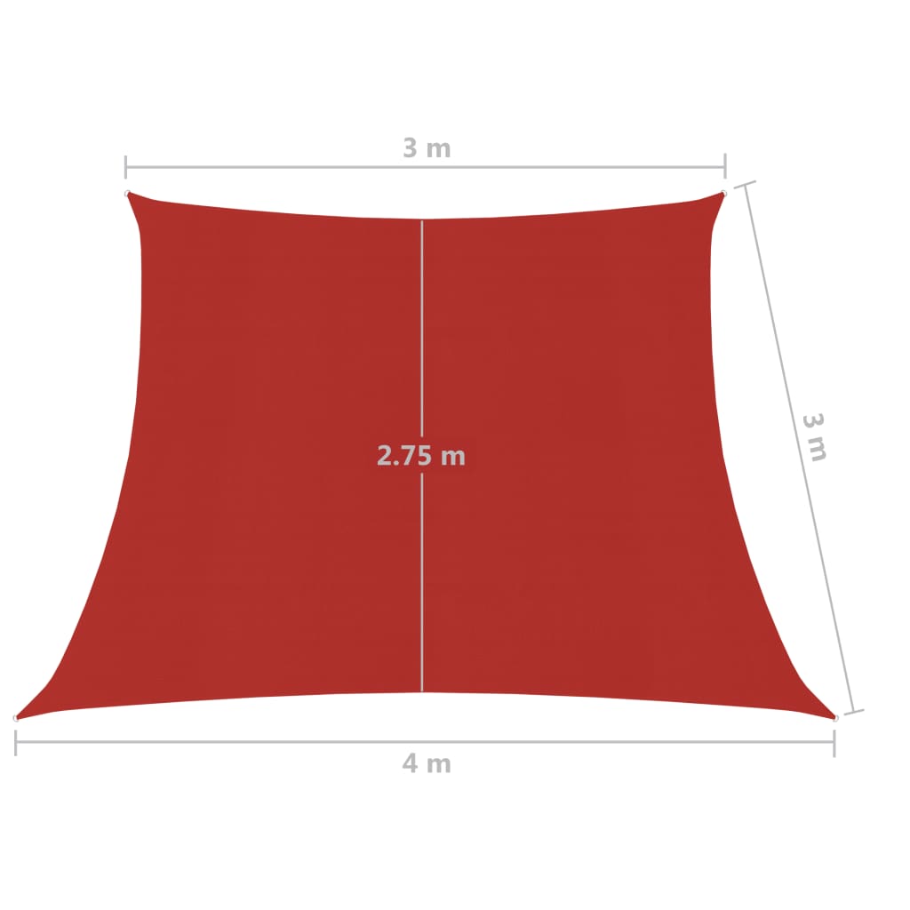 Aurinkopurje 160 g/m² punainen 3/4x3 m HDPE - Sisustajankoti.fi