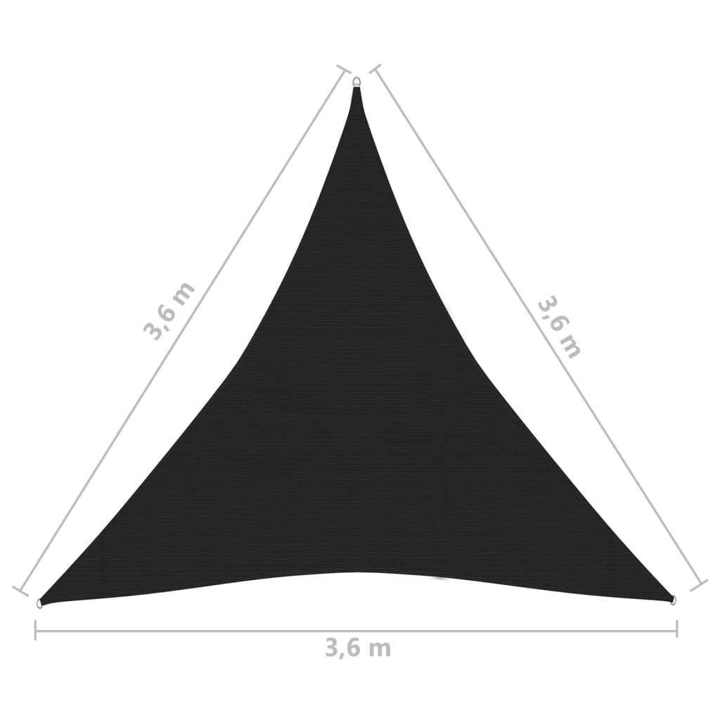 Aurinkopurje 160 g/m² musta 3,6x3,6x3,6 m HDPE - Sisustajankoti.fi