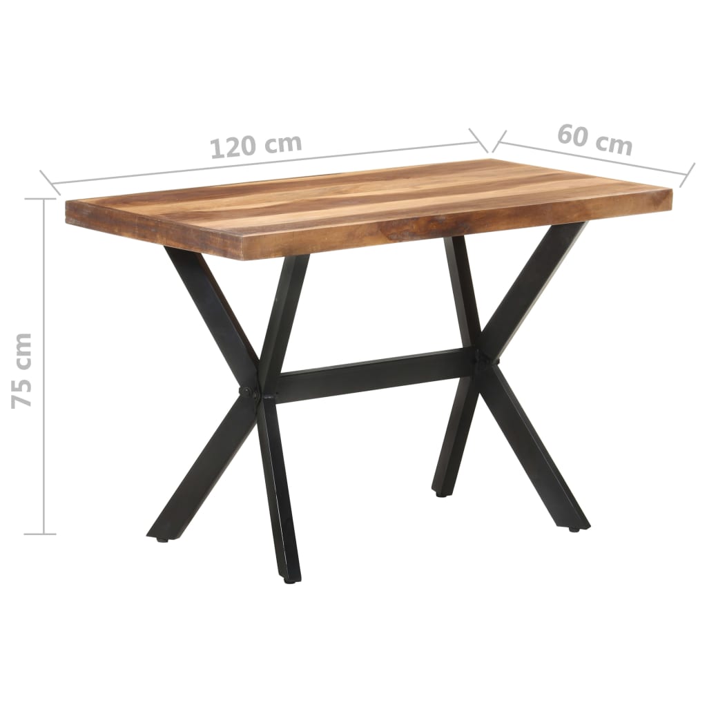 Ruokapöytä 120x60x75 cm täysi puu seesamviimeistelyllä - Sisustajankoti.fi