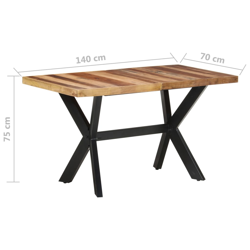 Ruokapöytä 140x70x75 cm täysi puu seesamviimeistelyllä - Sisustajankoti.fi