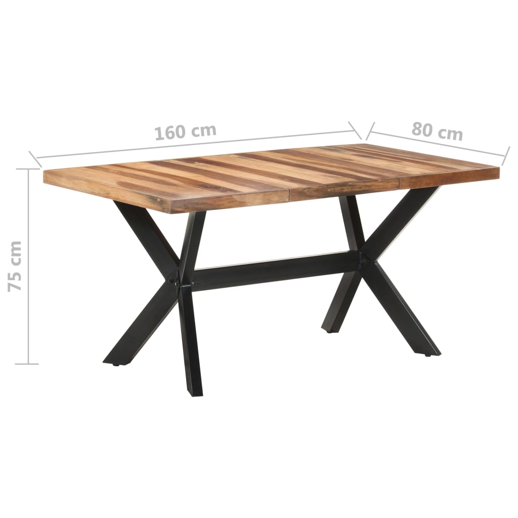 Ruokapöytä 160x80x75 cm täysi puu seesamviimeistelyllä - Sisustajankoti.fi