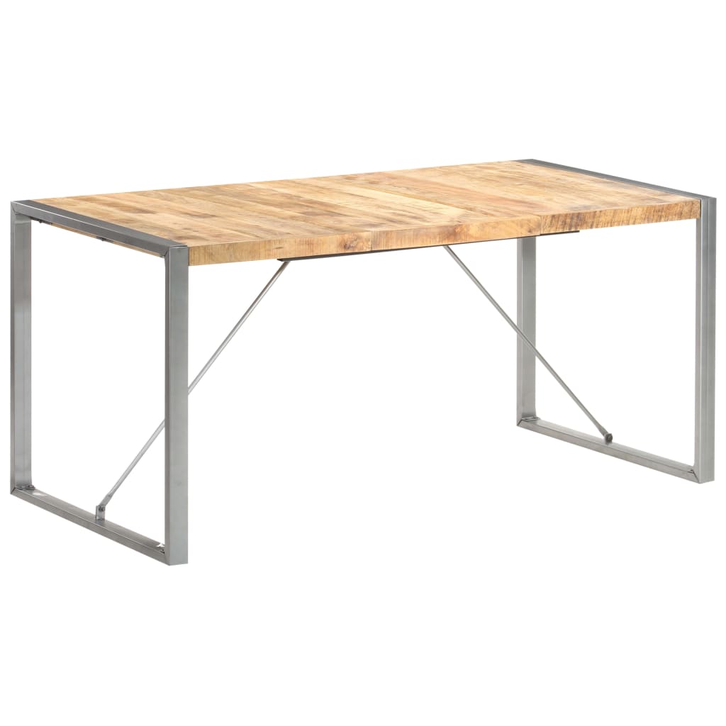 Ruokapöytä 160x80x75 cm täysi karkea mangopuu - Sisustajankoti.fi