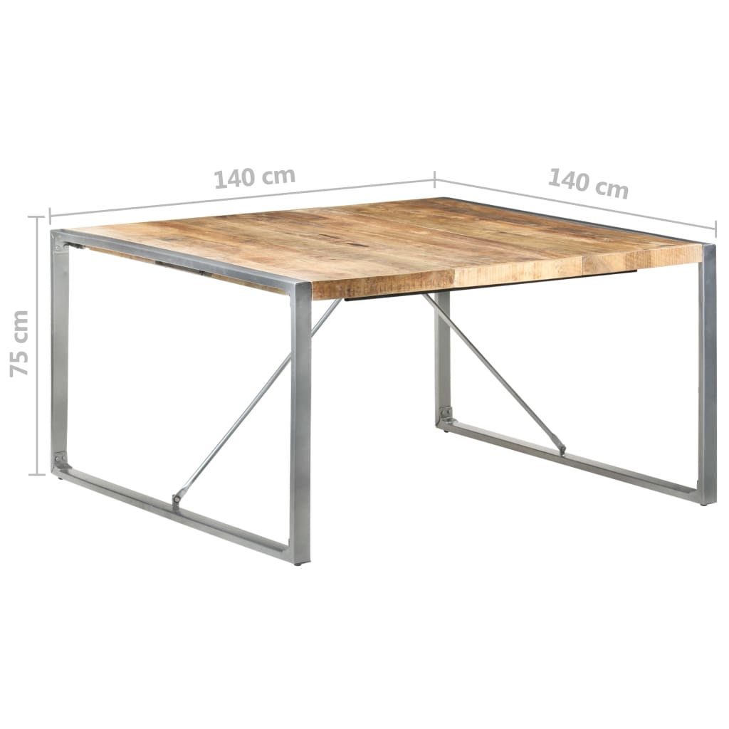 Ruokapöytä 140x140x75 cm karkea mangopuu - Sisustajankoti.fi
