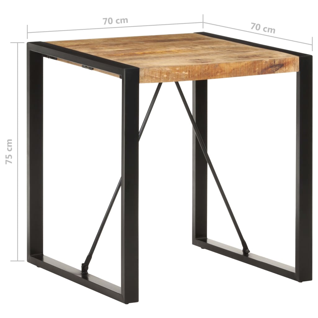 Ruokapöytä 70x70x75 cm täysi karkea mangopuu - Sisustajankoti.fi