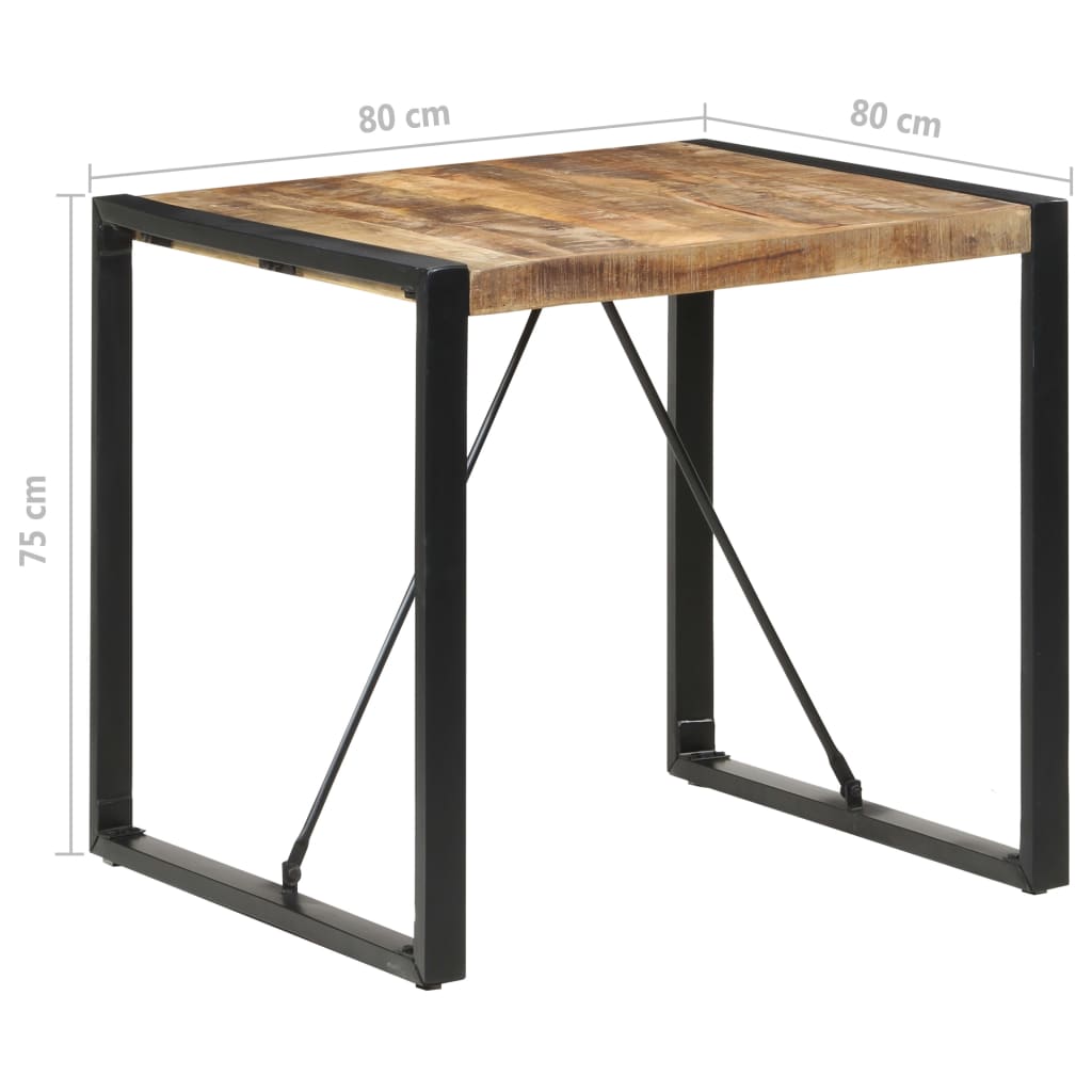Ruokapöytä 80x80x75 cm karkea mangopuu - Sisustajankoti.fi