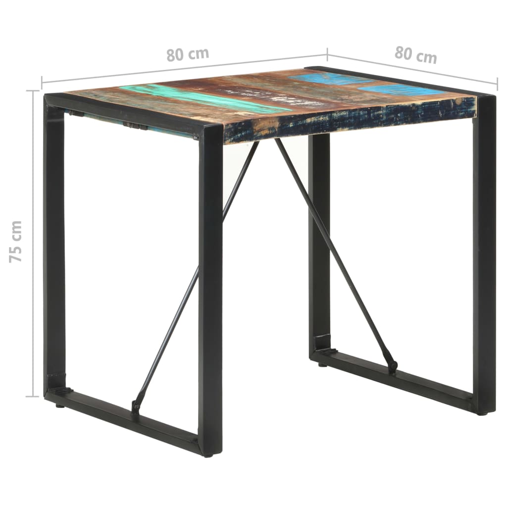 Ruokapöytä 80x80x75 cm kierrätetty täyspuu - Sisustajankoti.fi