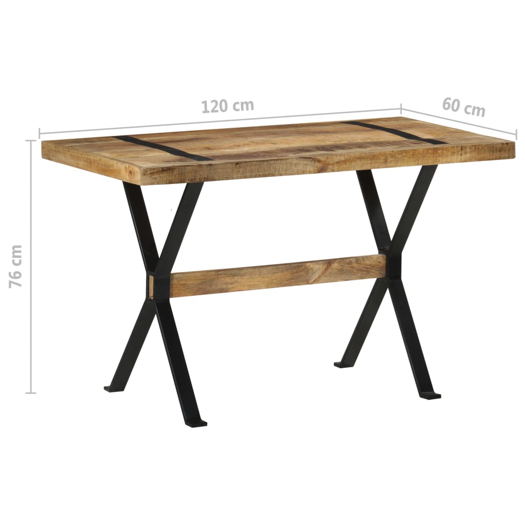 Ruokapöytä 120x60x76 cm karkea mangopuu - Sisustajankoti.fi