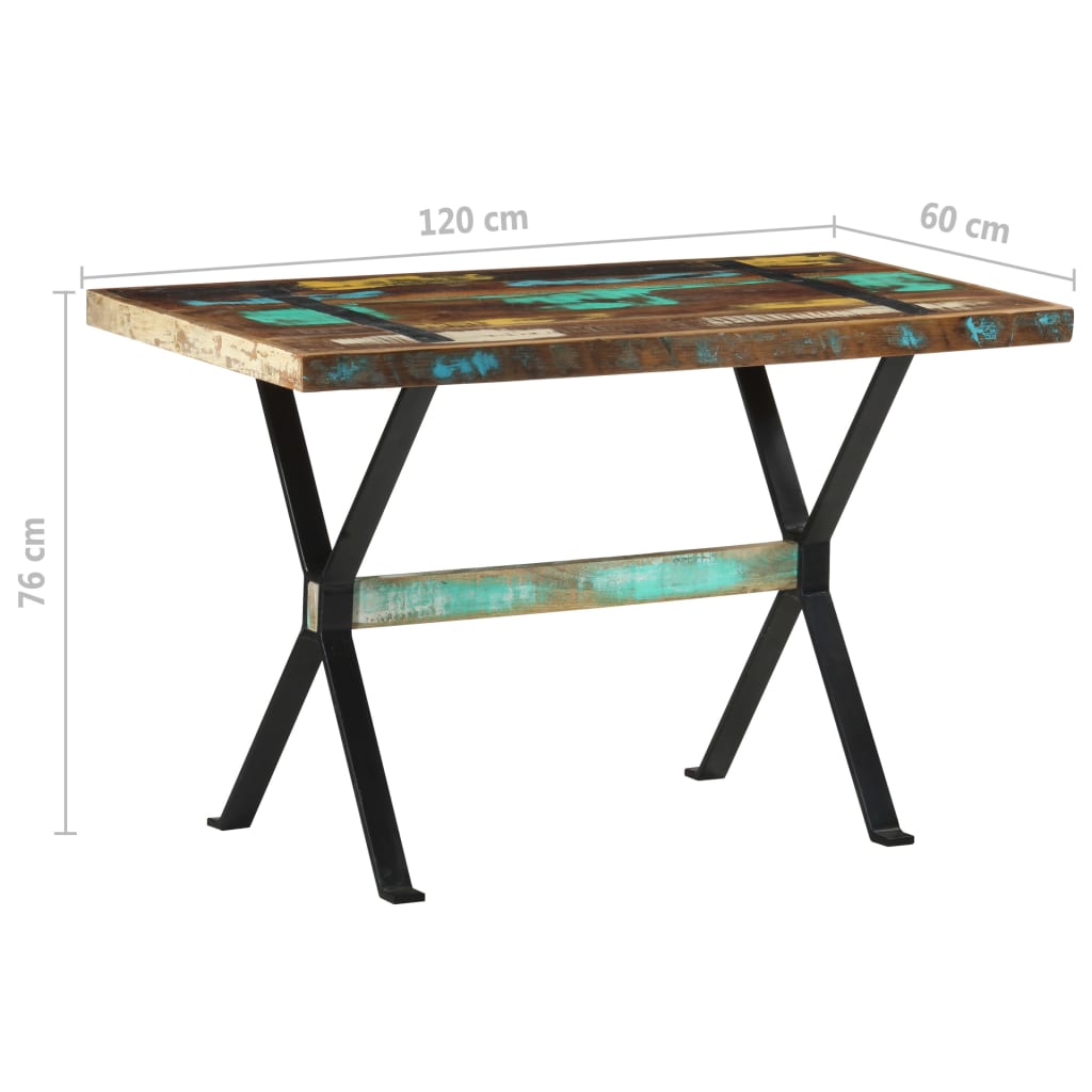 Ruokapöytä 120x60x76 cm kierrätetty täyspuu - Sisustajankoti.fi