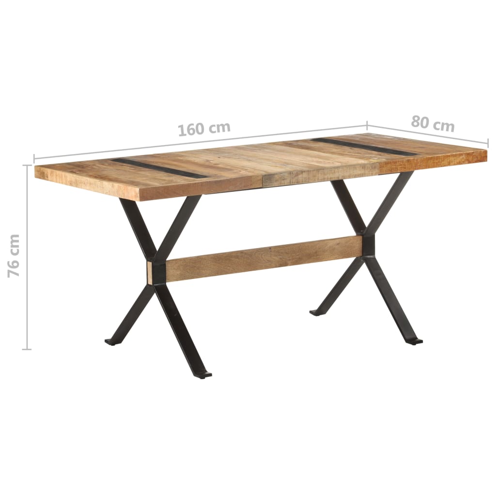 Ruokapöytä 160x80x76 cm karkea mangopuu - Sisustajankoti.fi