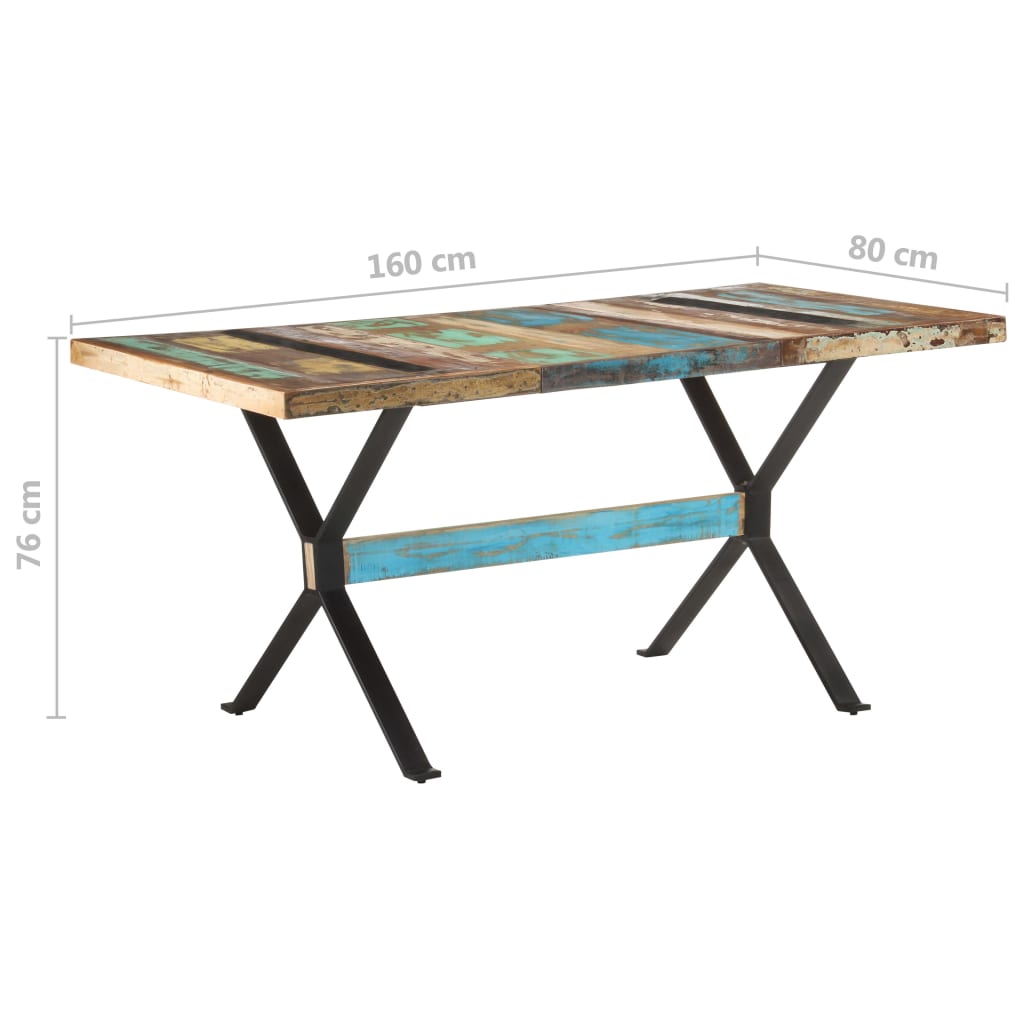 Ruokapöytä 160x80x76 cm kierrätetty täyspuu - Sisustajankoti.fi