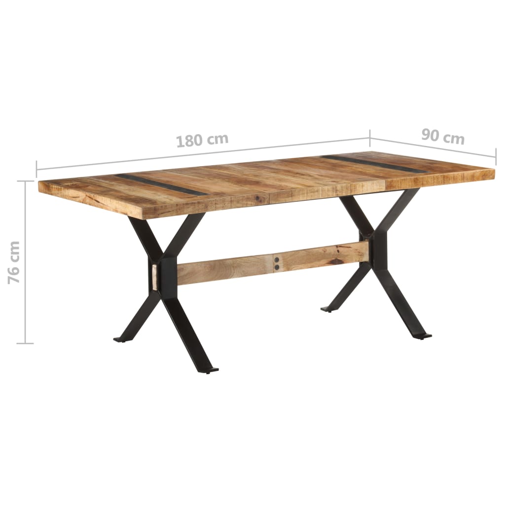 Ruokapöytä 180x90x76 cm karkea mangopuu - Sisustajankoti.fi
