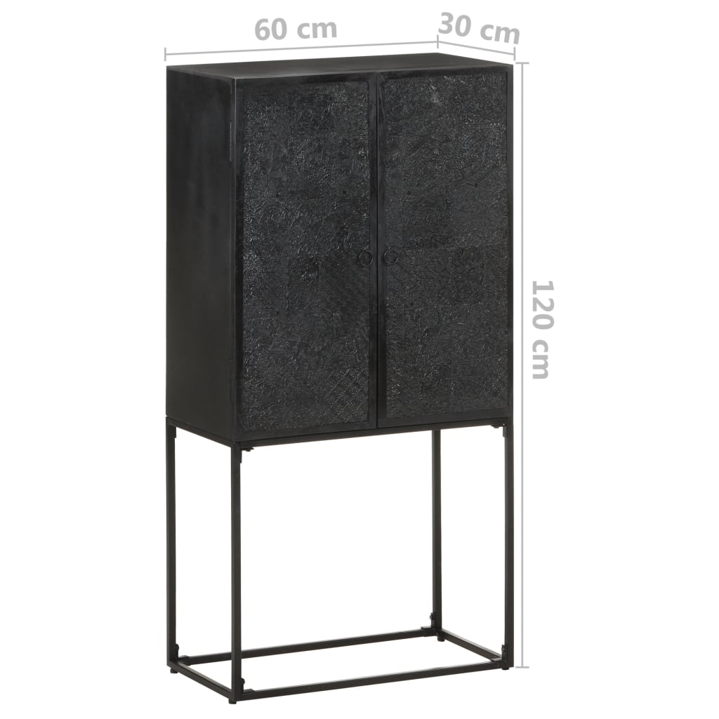 Senkki musta 60x30x120 cm täysi akaasiapuu ja mangopuu - Sisustajankoti.fi