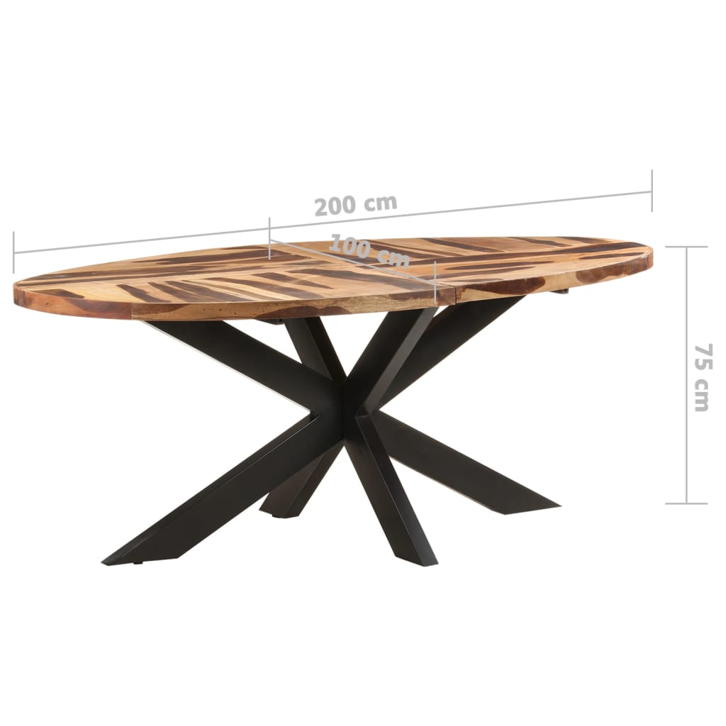Ruokapöytä ovaali 200x100x75cm akaasiapuu seesamviimeistelyllä - Sisustajankoti.fi