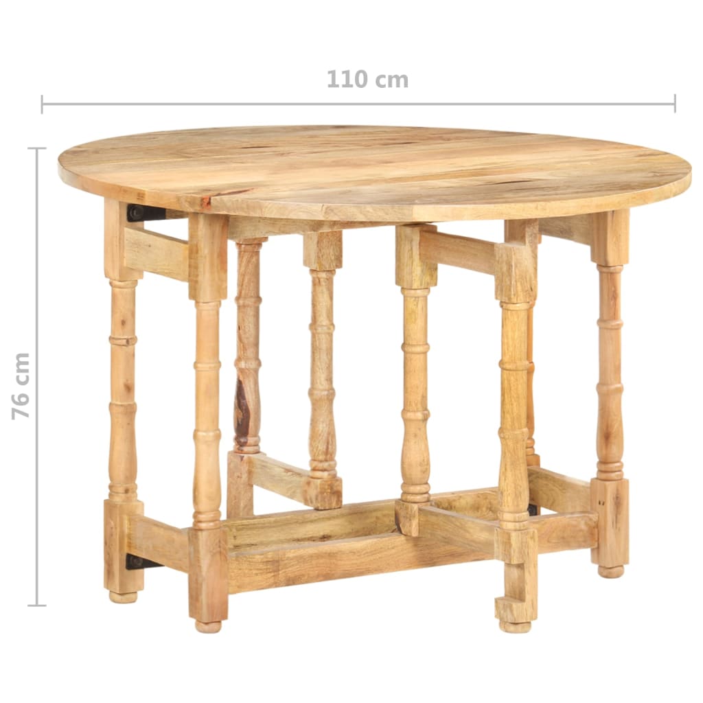 Ruokapöytä pyöreä 110x76 cm täysi mangopuu - Sisustajankoti.fi