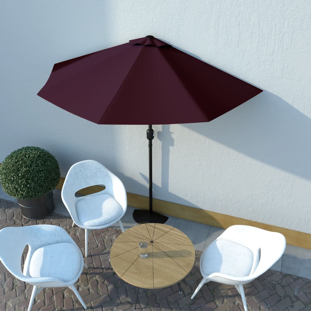 Aurinkovarjo alumiinitanko viininpunainen 270x135x245 cm - Sisustajankoti.fi