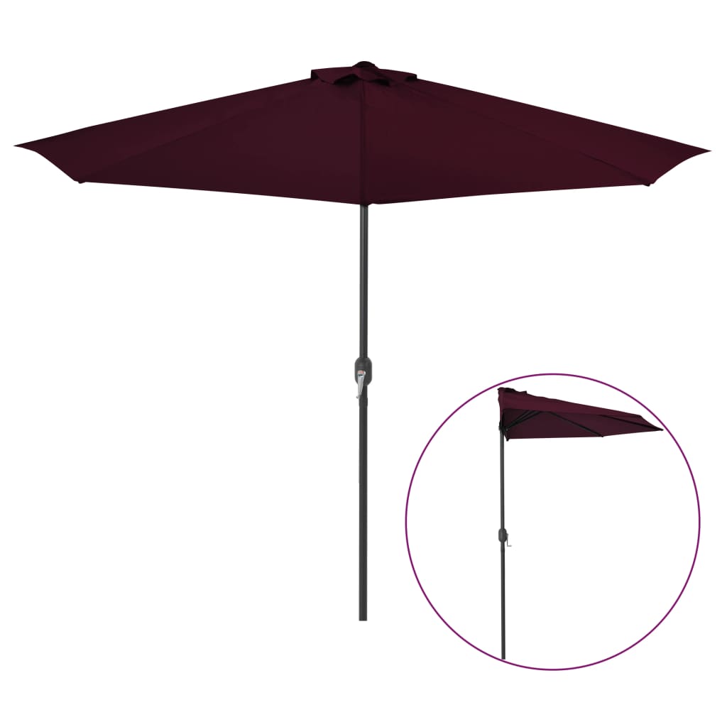 Aurinkovarjo alumiinitanko viininpunainen 300x150x253 cm - Sisustajankoti.fi
