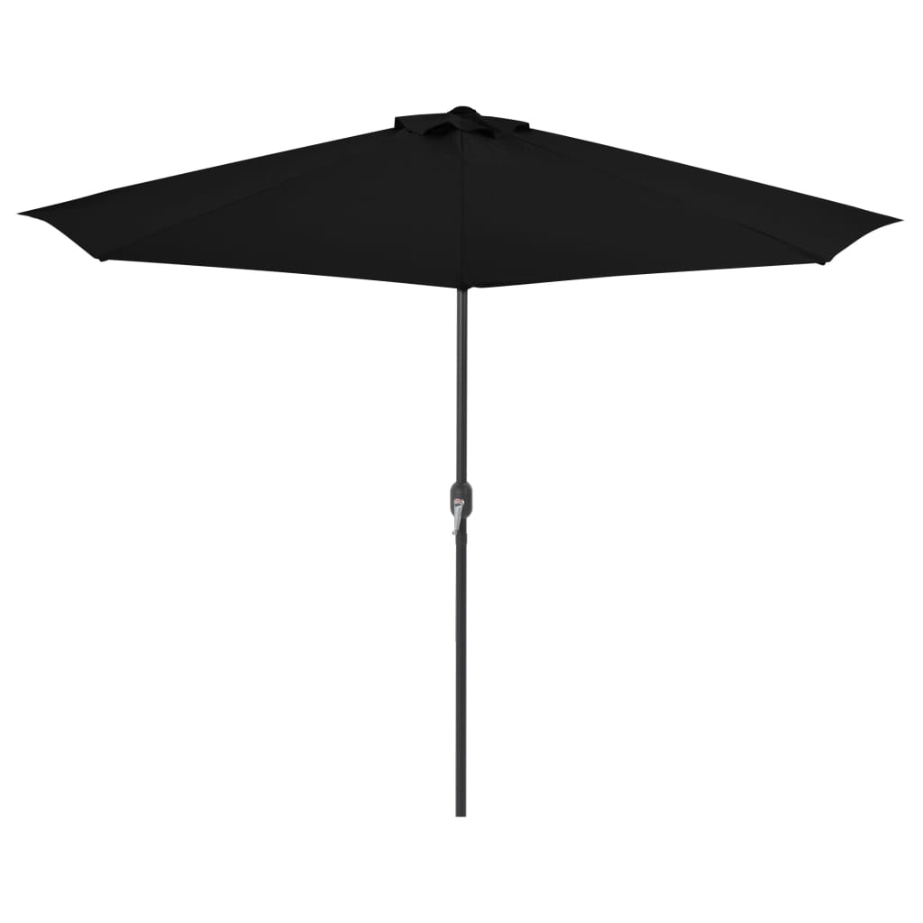 Aurinkovarjo ulkotiloihin alumiinitanko musta 300x150x253 cm - Sisustajankoti.fi