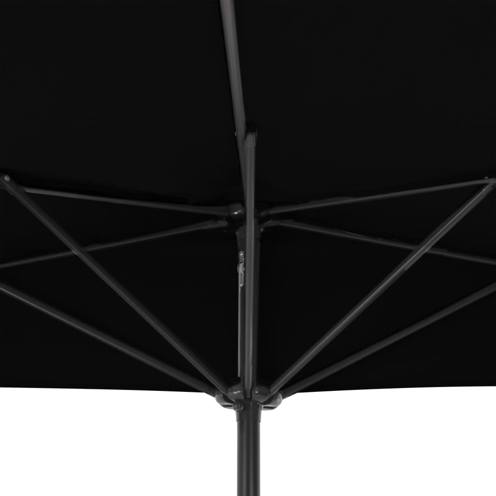 Aurinkovarjo ulkotiloihin alumiinitanko musta 300x150x253 cm - Sisustajankoti.fi