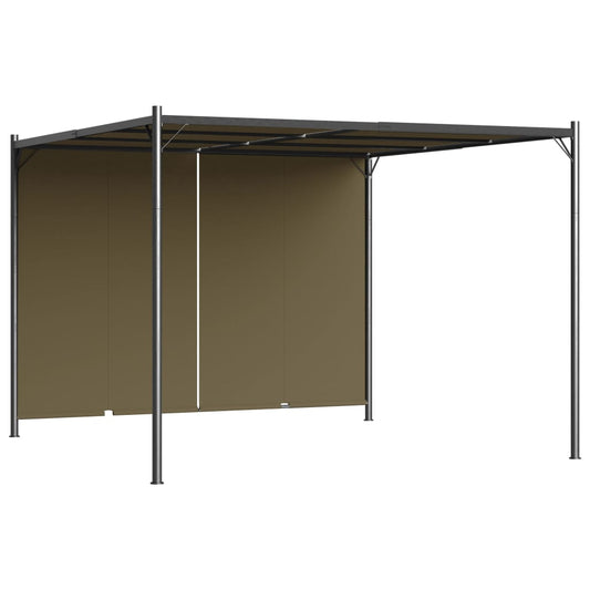 Pergola sisäänvedettävä katto 3x3 m ruskeanharmaa 180 g/m² - Sisustajankoti.fi