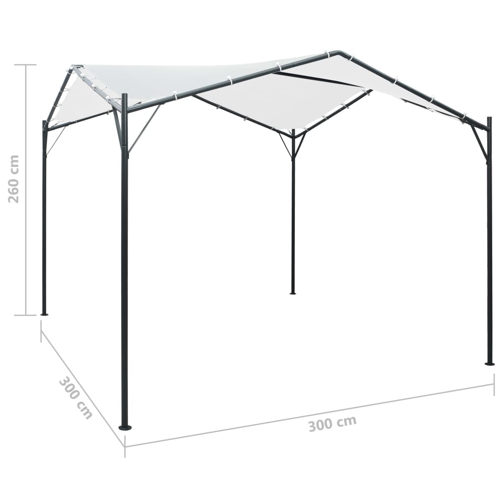 Huvimaja 3x3x2,6 m valkoinen 180 g/m² - Sisustajankoti.fi