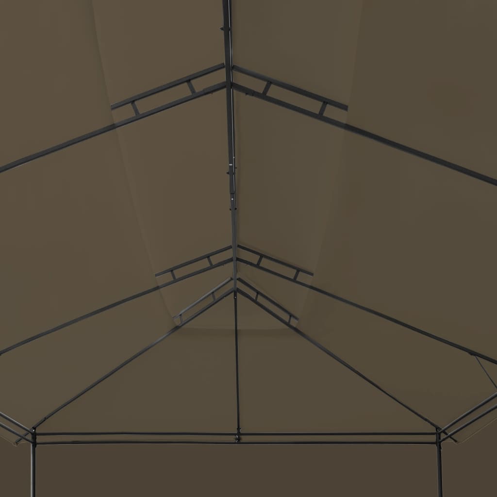 Huvimaja verhoilla 600x298x270 cm ruskeanharmaa 180 g/m² - Sisustajankoti.fi