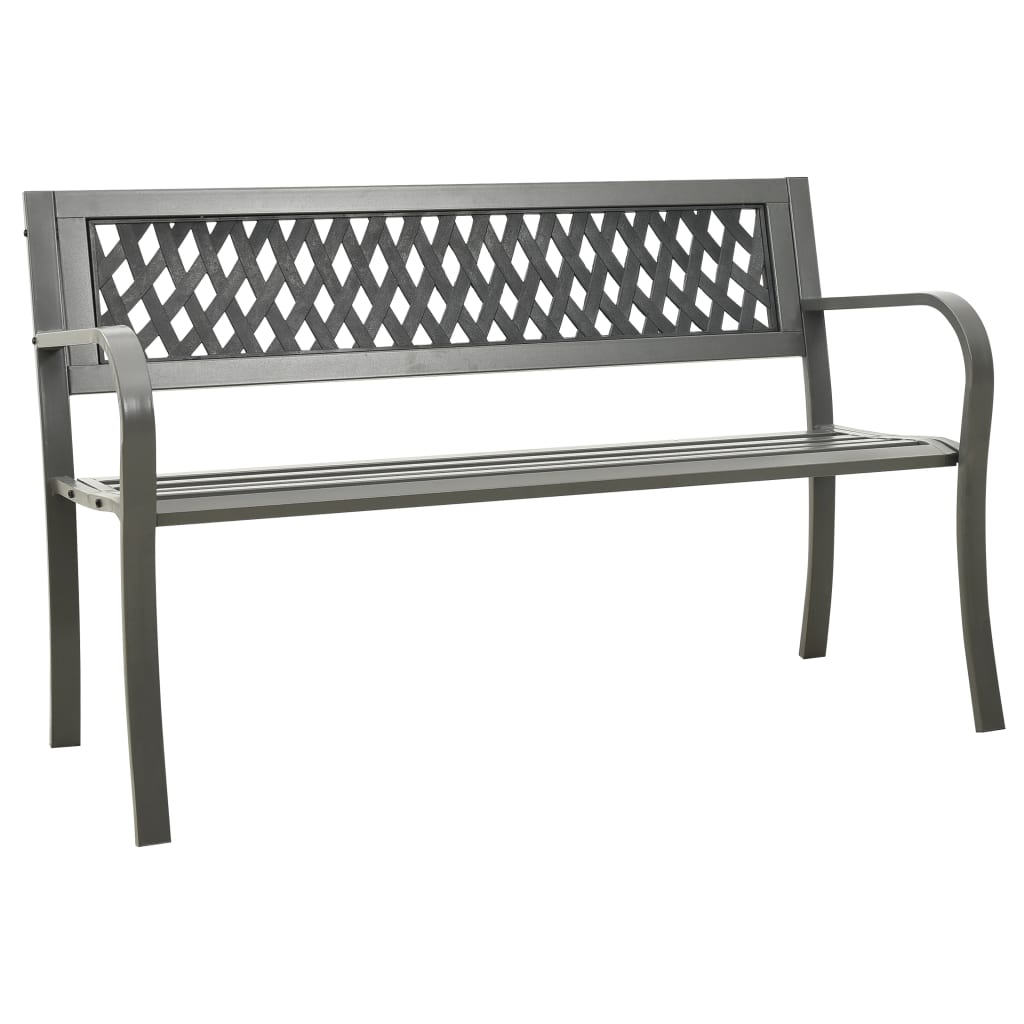 Puutarhapenkki 125 cm teräs harmaa - Sisustajankoti.fi