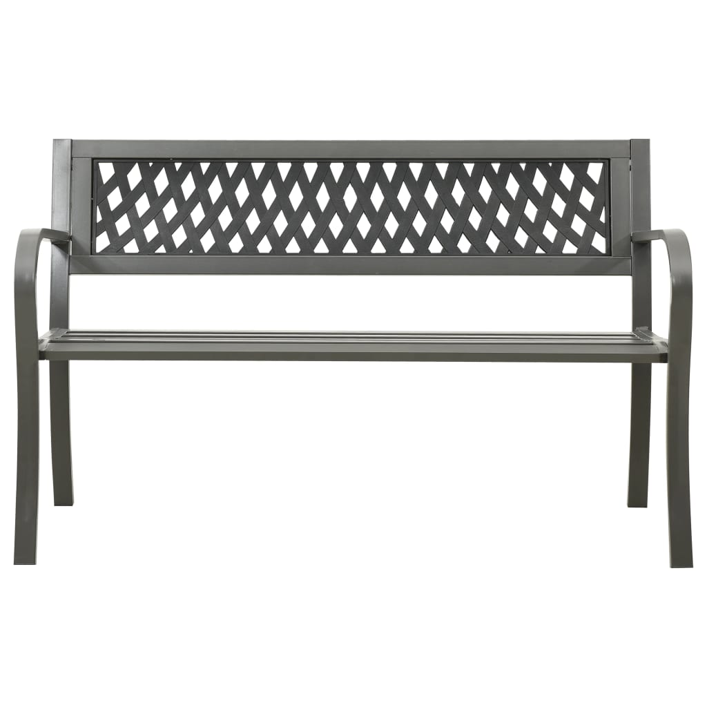 Puutarhapenkki 125 cm teräs harmaa - Sisustajankoti.fi