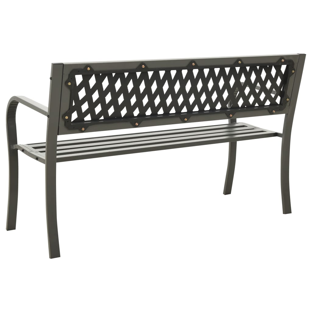 Puutarhapenkki 125 cm teräs harmaa - Sisustajankoti.fi