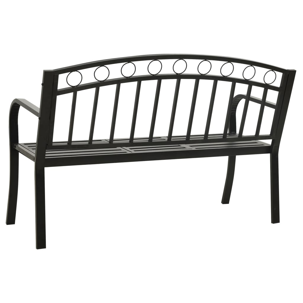 Puutarhapenkki pöydällä 125 cm teräs musta - Sisustajankoti.fi