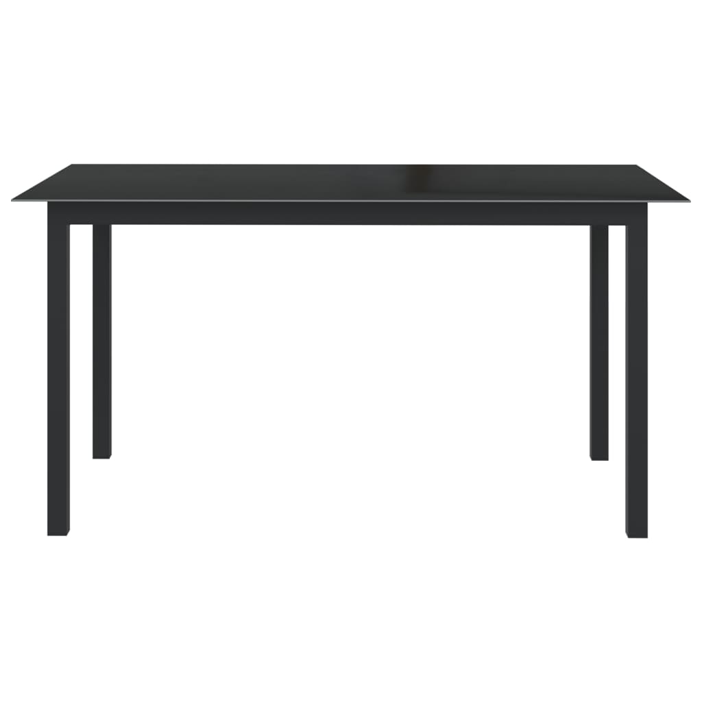Puutarhapöytä musta 150x90x74 cm alumiini ja lasi - Sisustajankoti.fi