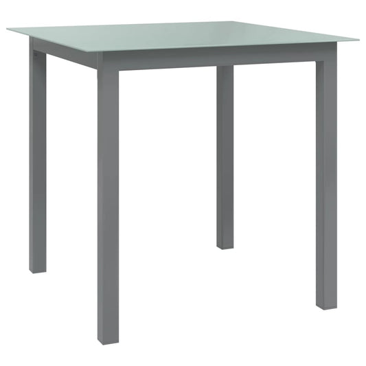 Puutarhapöytä vaaleanharmaa 80x80x74 cm alumiini ja lasi - Sisustajankoti.fi