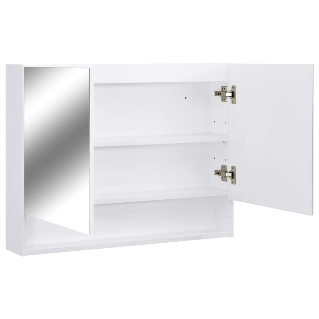 LED kylpyhuoneen peilikaappi valkoinen 80x15x60 cm MDF - Sisustajankoti.fi