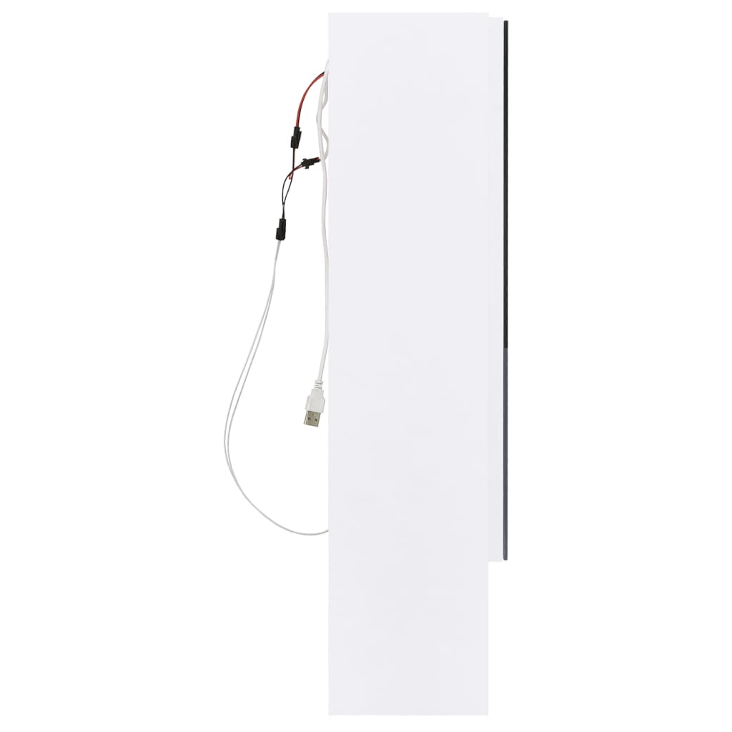 LED kylpyhuoneen peilikaappi valkoinen 80x15x60 cm MDF - Sisustajankoti.fi