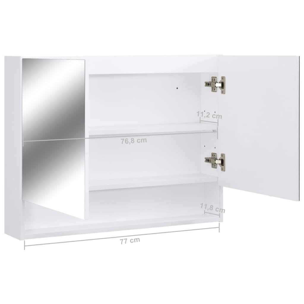 LED kylpyhuoneen peilikaappi valkoinen 80x15x60 cm MDF - Sisustajankoti.fi