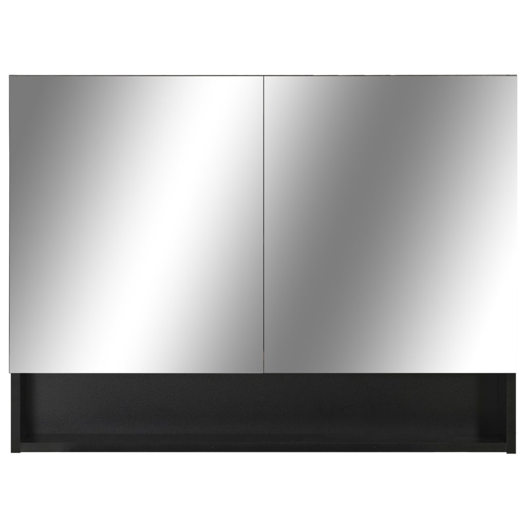 LED kylpyhuoneen peilikaappi musta 80x15x60 cm MDF - Sisustajankoti.fi
