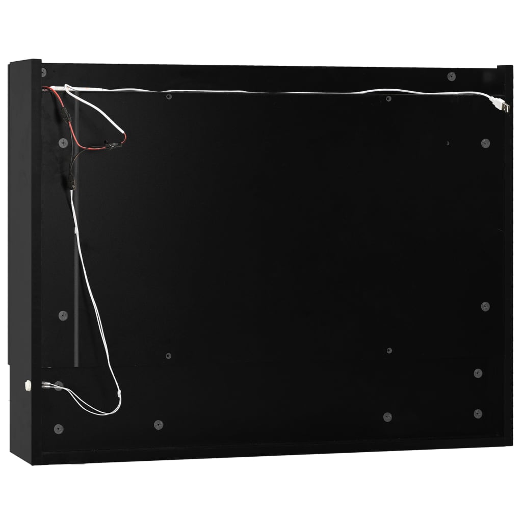 LED kylpyhuoneen peilikaappi musta 80x15x60 cm MDF - Sisustajankoti.fi