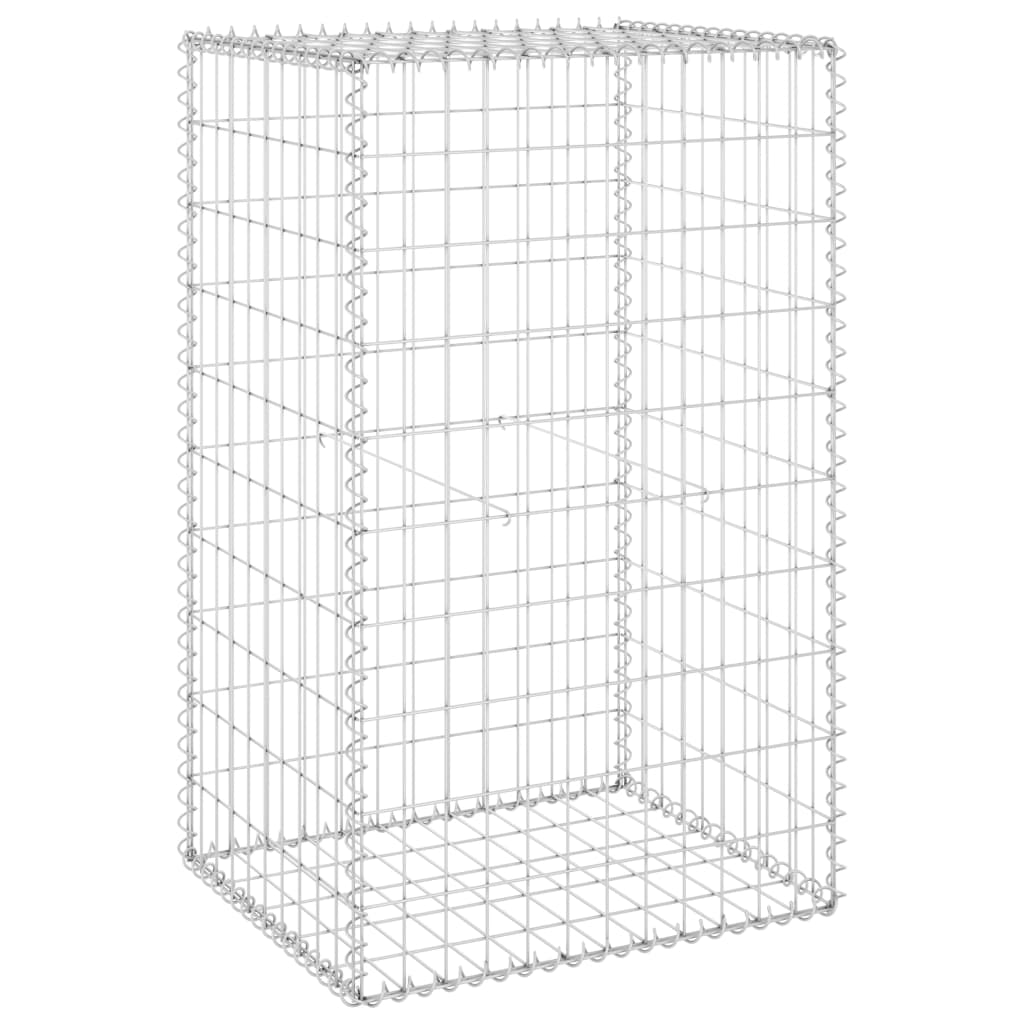 Gabion-kivikori kansilla galvanoitu teräs 60x50x100 cm - Sisustajankoti.fi