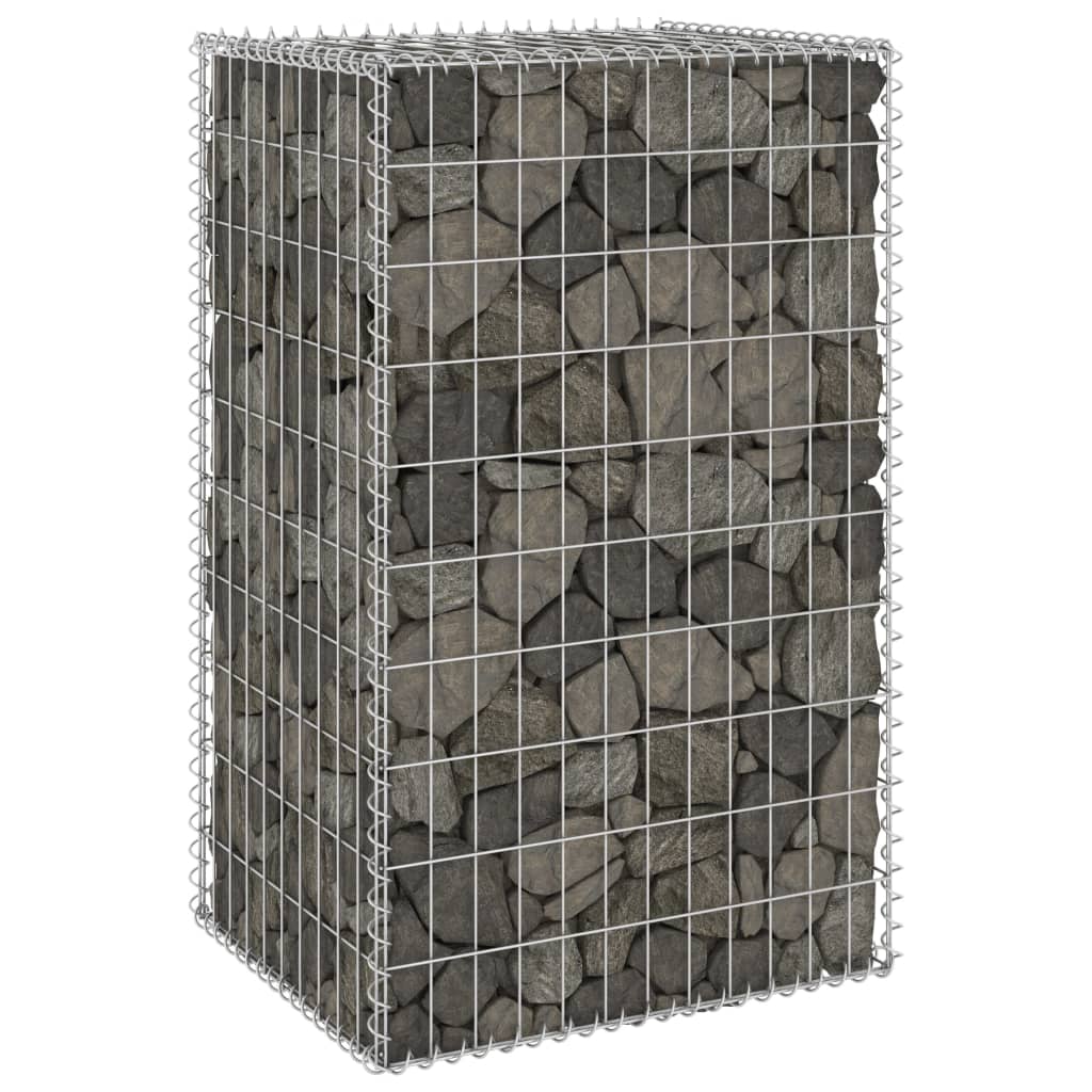 Gabion-kivikori kansilla galvanoitu teräs 60x50x100 cm - Sisustajankoti.fi