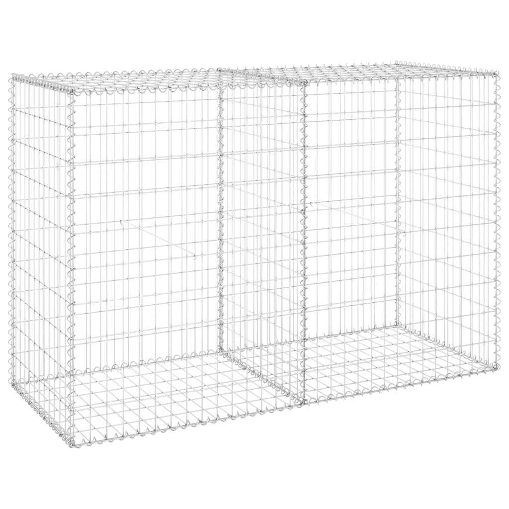 Gabion-kivikori kansilla galvanoitu teräs 150x60x100 cm - Sisustajankoti.fi