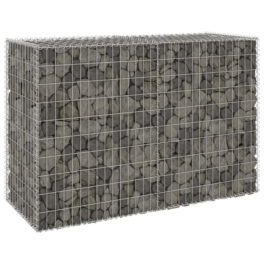 Gabion-kivikori kansilla galvanoitu teräs 150x60x100 cm - Sisustajankoti.fi