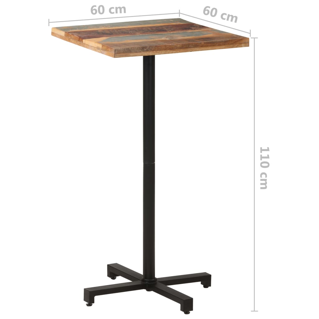 Bistropöytä neliö 60x60x110 cm kierrätetty täyspuu - Sisustajankoti.fi