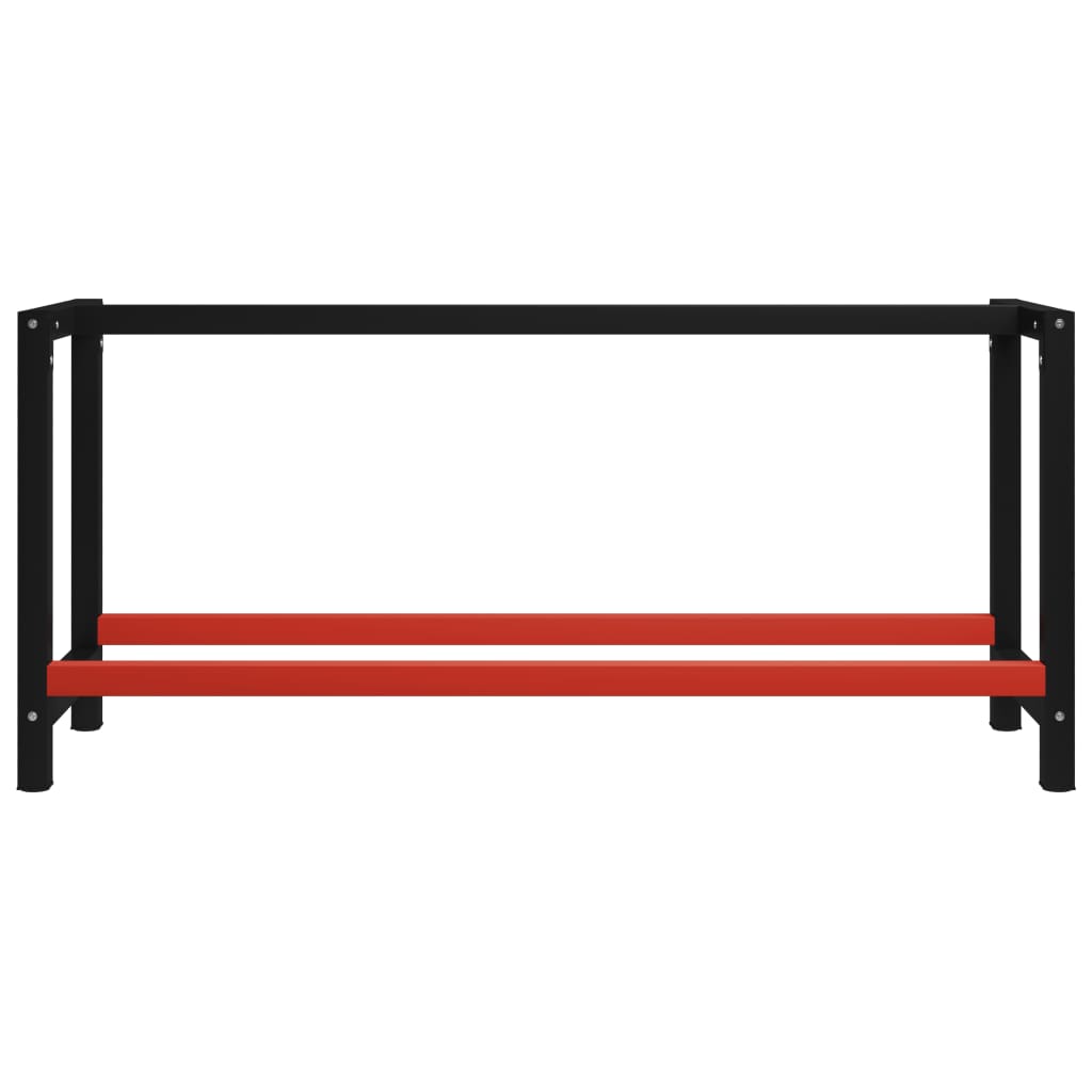 Työpöydän runko metalli 175x57x79 cm musta ja punainen - Sisustajankoti.fi