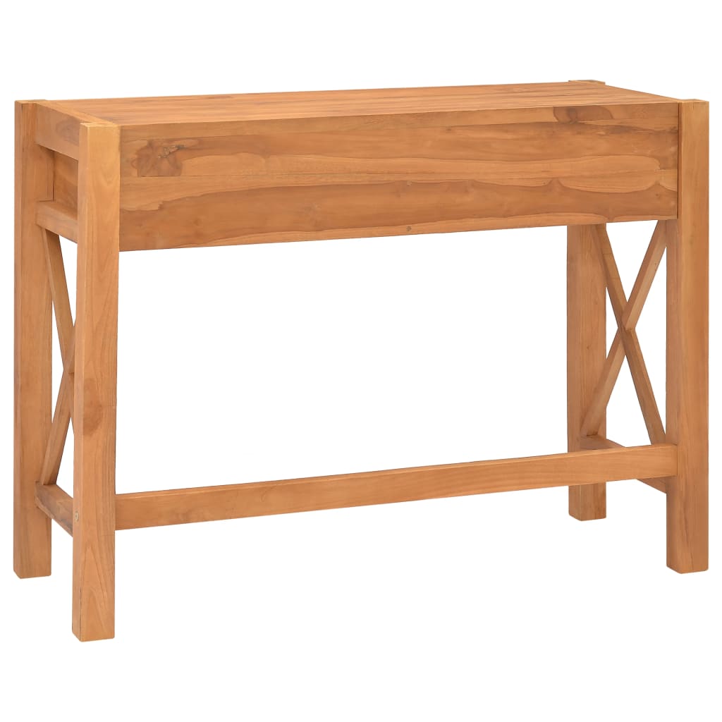 Kirjoituspöytä 2 vetolaatikolla 100x40x75cm kierrätetty tiikki - Sisustajankoti.fi