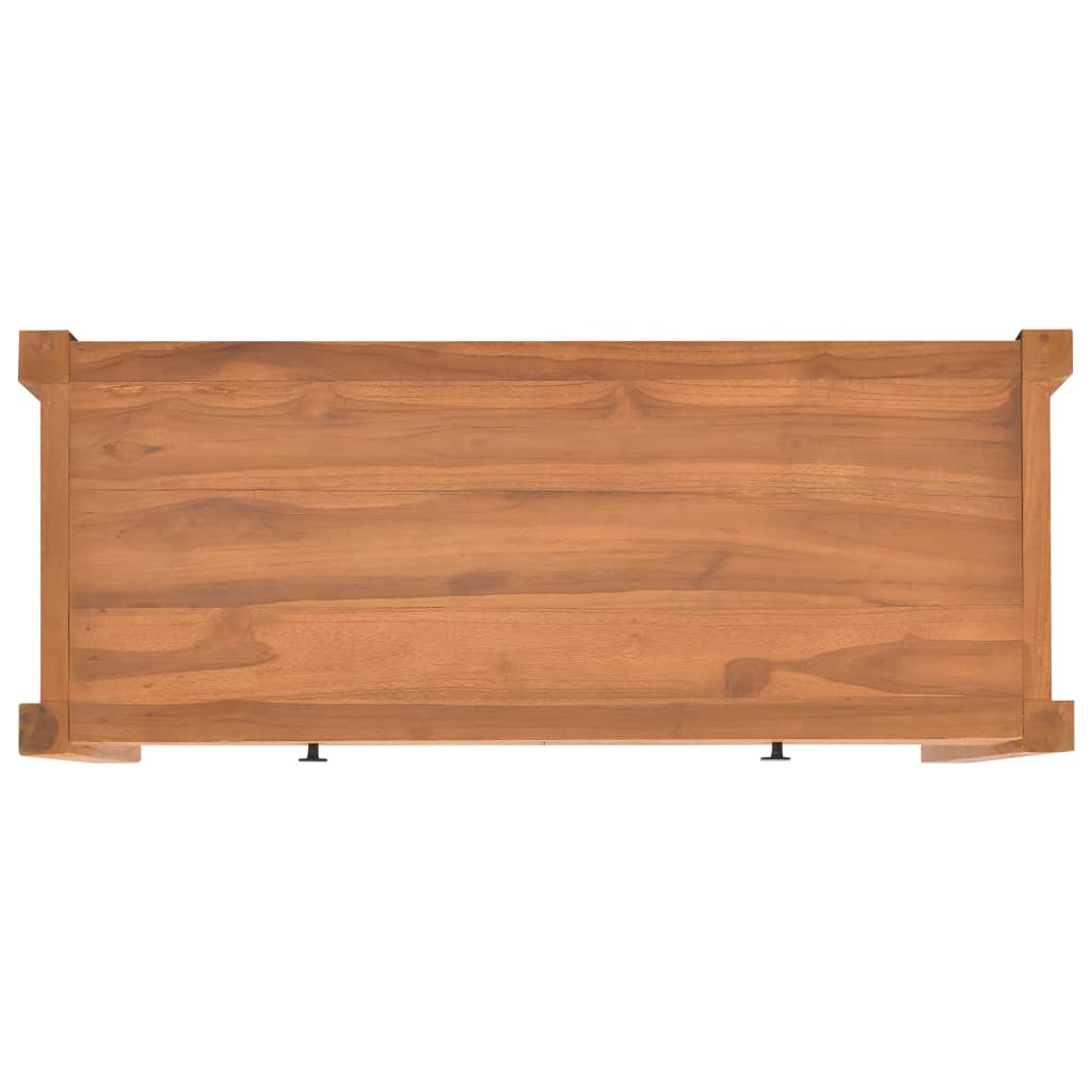 Kirjoituspöytä 2 vetolaatikolla 100x40x75cm kierrätetty tiikki - Sisustajankoti.fi