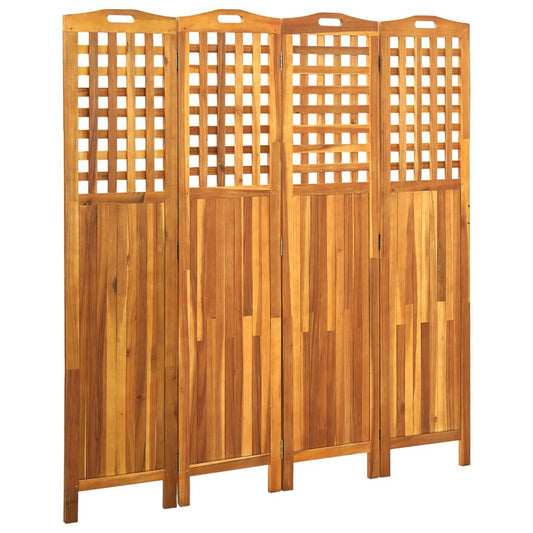 4-paneelinen tilanjakaja 161x2x170 cm täysi akaasiapuu - Sisustajankoti.fi