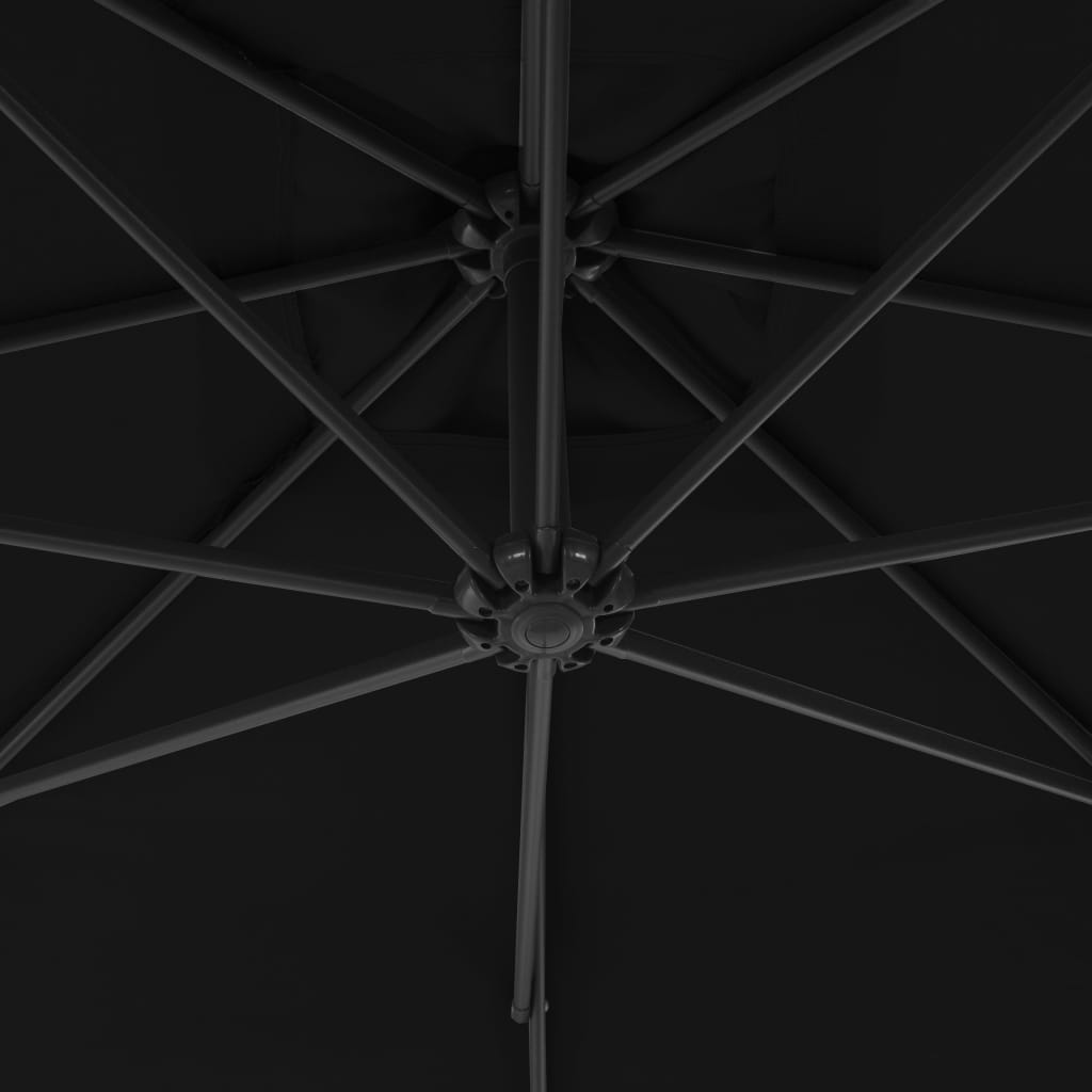 Riippuva aurinkovarjo teräspylväällä 250x250 cm musta - Sisustajankoti.fi